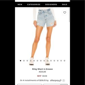 AGOLDE Riley shorts size 24 * NWOT*